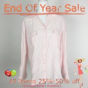 Women’s Chico’s Button Down Shirt, Pink, size 3